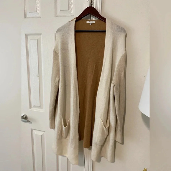 Madewell Cream and Tan Wool Cardigan - Size xl - Picture 2 of 16
